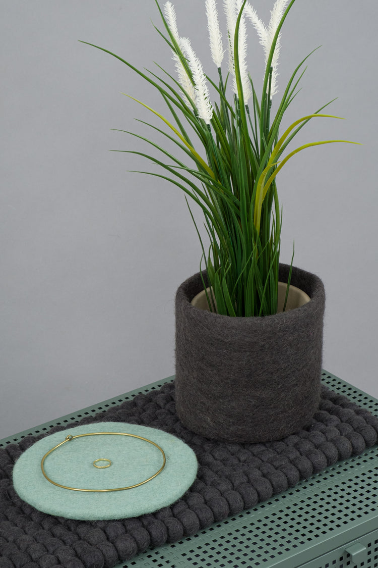 Red felt basket